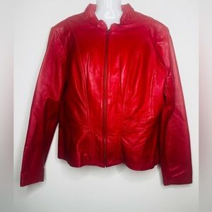 DANIER RED LEATHER JACKET GENUINE LEATHER
